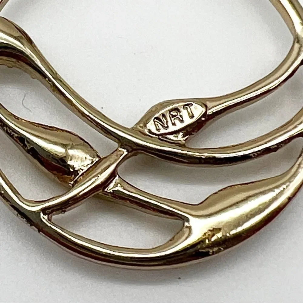 Vintage Avon Gold Tone Abstract Tree Branch Rhinestone Accents Fashion Necklace